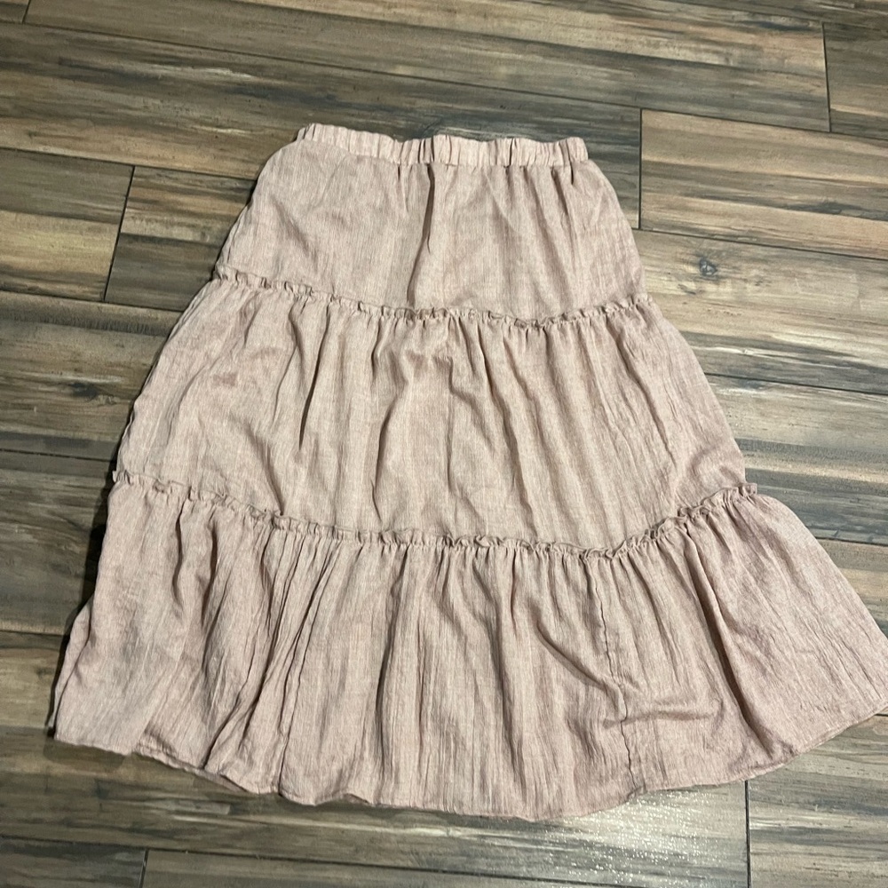Urban Renewal Blush Tiered Maxi Skirt